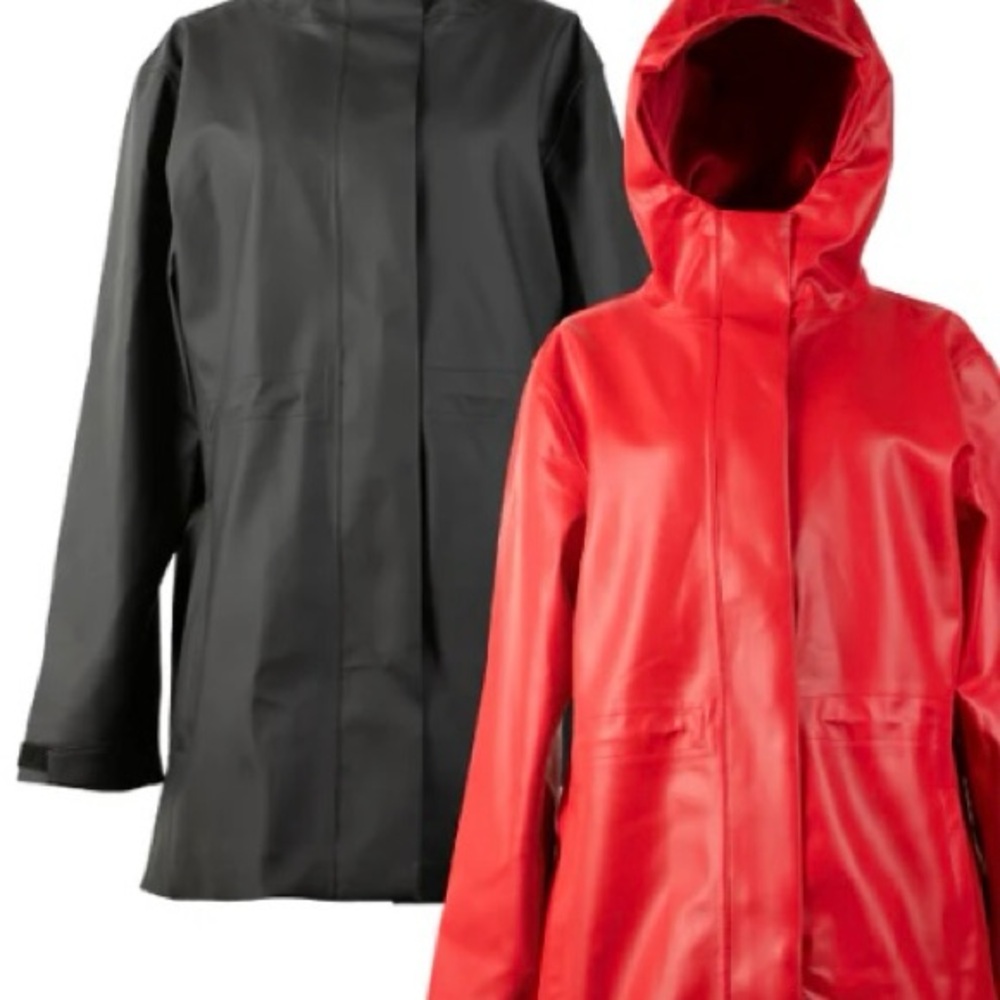 Black Hairbrella Rain Coat silk lined hood with visor New!